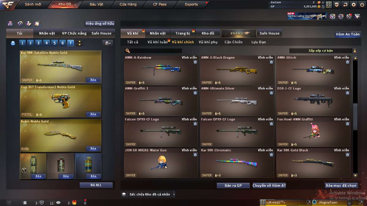 shop acc cf uy tin gia re